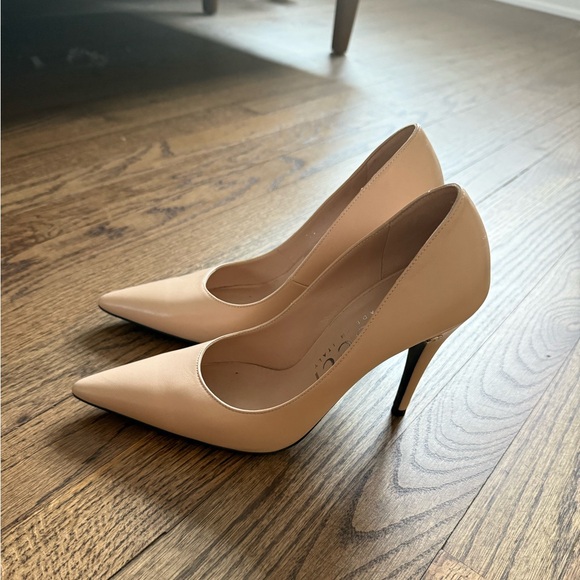 Gucci Leather Pumps Elegant Beige/pink Stiletto Heels - Picture 7 of 10